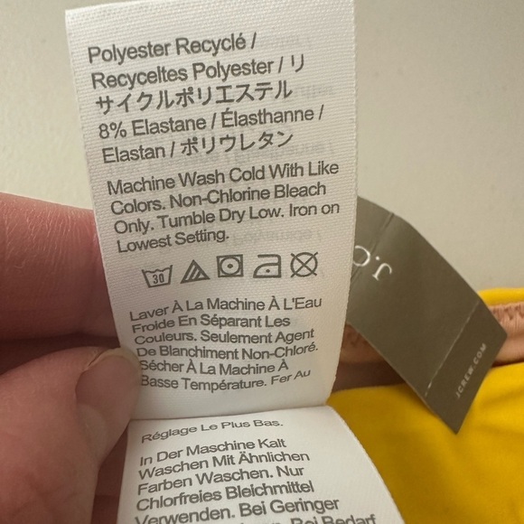 J.Crew Curved Waist Cheeky Bikini Swim Bottom Yellow Size Medium - Picture 6 of 7